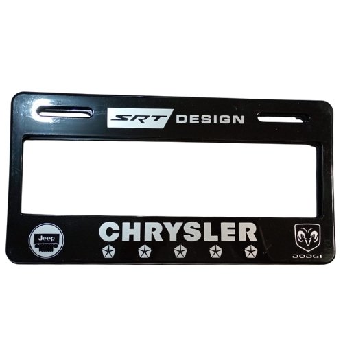 Pser-chrysler negro PORTA PLACA SERIGRAFIADO (PAR)