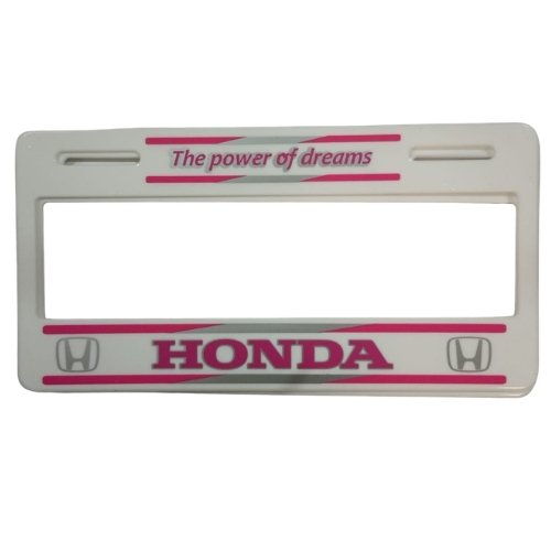 Pser-honda blanco PORTA PLACA SERIGRAFIADO (PAR)
