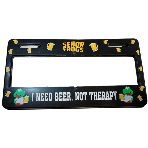 Pser- i need beer PORTA PLACA SERIGRAFIADO (PAR)
