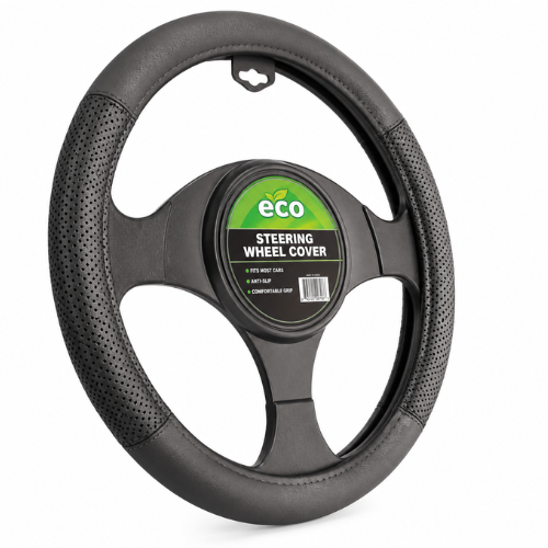 QXZY001_BK FUNDA DE VOLANTE AUTOMOTRIZ 100% PIEL GENUINA NEGRO