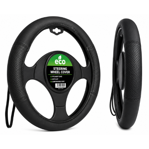 QXZY009_BK FUNDA DE VOLANTE AUTOMOTRIZ 100% PIEL GENUINA NEGRO