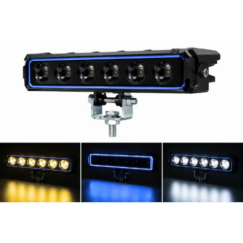 LUZ DE 6 LEDS BICOLOR CON DRL AZUL 19.4X5.4X6.4CM 12/24V