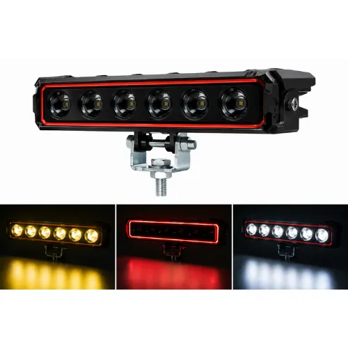LUZ DE 6 LEDS BICOLOR CON DRL ROJO 19.4X5.4X6.4CM 12/24V
