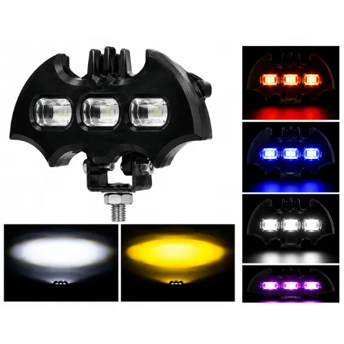U192 LUZ DE 3 LEDS BICOLOR CON DRL ROJO/AZUL LUZ FIJA Y ESTROBO 12.2X6.6X7.6CM 12/24V
