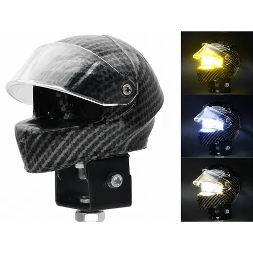 U202 CARBON LUZ DE 2 LEDS BICOLOR COLOR TIPO FIBRA DE CARBONO LUZ FIJA Y ESTROBO 6.9X8.4X9.5CM 12/24V