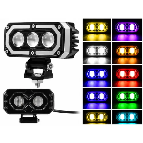 U215-3 LUZ DE 3 LEDS BICOLOR CON DRL 7 COLORES LUZ FIJA Y ESTROBO 11.2X7X8.1CM 12/24V