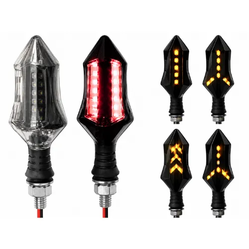 LUZ LED DIRECCIONAL UNIVERSAL PARA MOTOCICLETA ROJO
