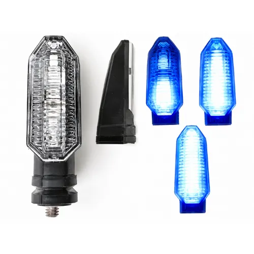 LUZ LED DIRECCIONAL UNIVERSAL PARA MOTOCICLETA AZUL