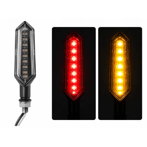 LUZ LED DIRECCIONAL UNIVERSAL PARA MOTOCICLETA ROJO