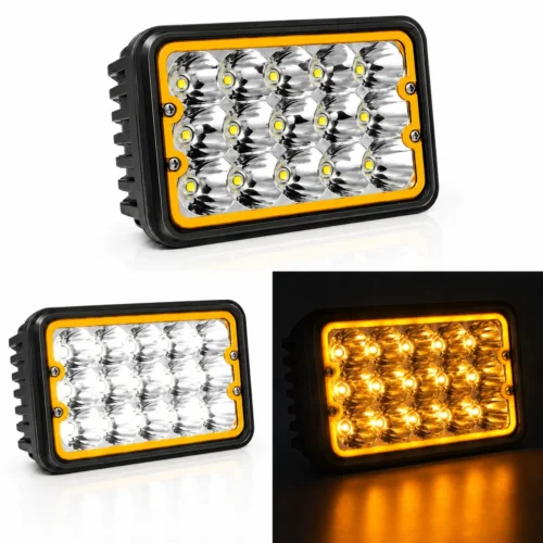 UNIDAD  5in CON 15 HIPER-LEDS DE 3W C/U OJO DE ANGEL AMARILLO-BLANCO (PAR)
