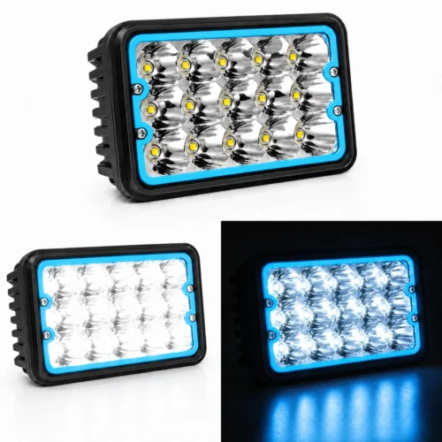 5 AZUL HIELO UNIDAD 5in CON 15 HIPER-LEDS DE 3W C/U OJO DE ANGEL AZUL (PAR)