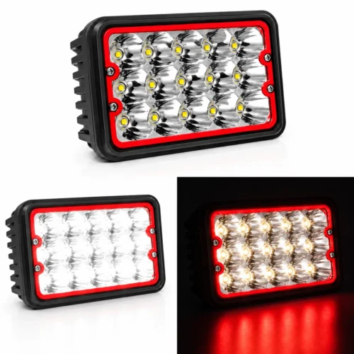 5 ROJO UNIDAD 5in CON 15 HIPER-LEDS DE 3W C/U OJO DE ANGEL ROJO (PAR)