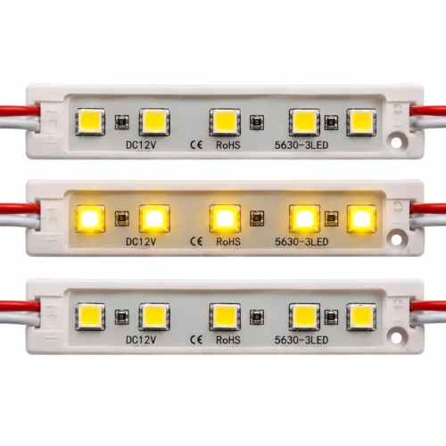 MODULO DE LEDS 5*5050 SMD AMARILLO 7.6 X 1.4 X 0.5CM (20 PZAS)