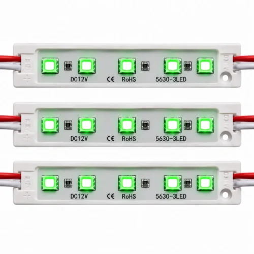 MODULO DE LEDS 5*5050 SMD VERDE 7.6 X 1.4 X 0.5CM (20 PZAS)