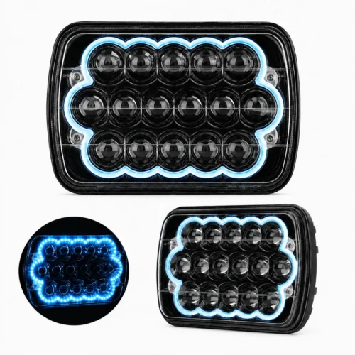 UNIDAD 7 PULGADAS CON ARILLO DE LED AZUL (PAR)