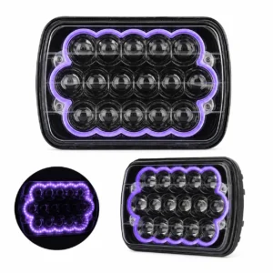 UNIDAD  7in CON 15 HIPER-LEDS DE 3W C/U OJO DE ANGEL MORADO (PAR)