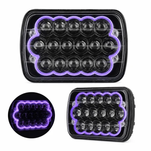 UNIDAD 7 PULGADAS CON ARILLO DE LED MORADO(PAR)