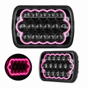 UNIDAD  7in CON 15 HIPER-LEDS DE 3W C/U OJO DE ANGEL ROSA (PAR)