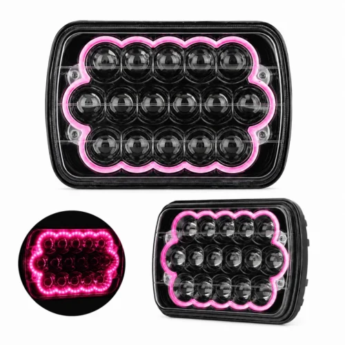 UNIDAD 7 PULGADAS CON ARILLO DE LED ROSA(PAR)