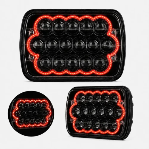 UNIDAD  7in CON 15 HIPER-LEDS DE 3W C/U OJO DE ANGEL ROJO (PAR)