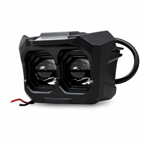 FARO CUADRADO CON 2 HIPER LEDS 25W BLANCO/AMARILLO Y CON 5 FUNCIONES DE ESTROBO (PAR)