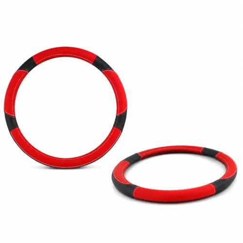 FU-3-302NR FUNDA PARA VOLANTE MEDIANA DE 38 CM NEGRA NEGRO CON ROJO. (PIEZA)