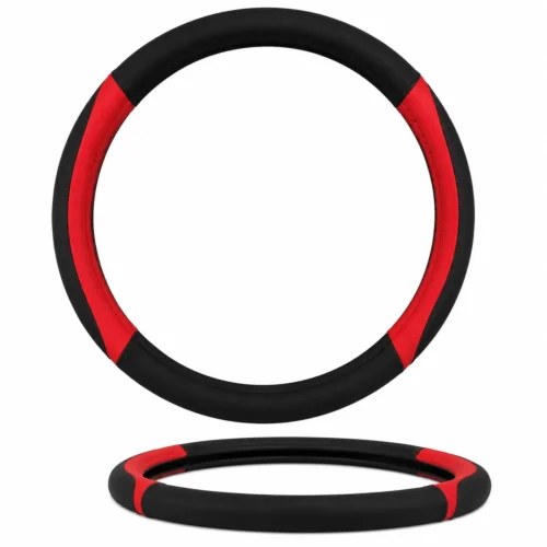 FU-3-350R FUNDA PARA VOLANTE MEDIANA DE 38 CM DE COLOR NEGRO CON ROJO. (PIEZA)
