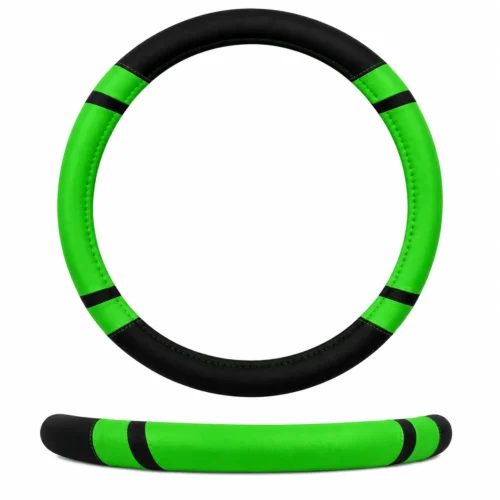 FU-3-357NV FUNDA PARA VOLANTE MEDIANA DE 38 CM DE COLOR NEGRO CON VERDE. (PIEZA)