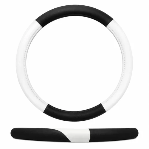 FU-3-361NC FUNDA PARA VOLANTE MEDIANA DE 38 CM DE COLOR NEGRO CON BLANCO. (PIEZA)