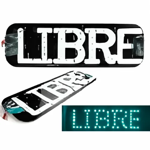 PLACA PARA TAXI SUJECIÓN CON CHUPÓN-LETRERO LIBRE 19CM X 6.3CM X 1MM 12V AZUL ICE