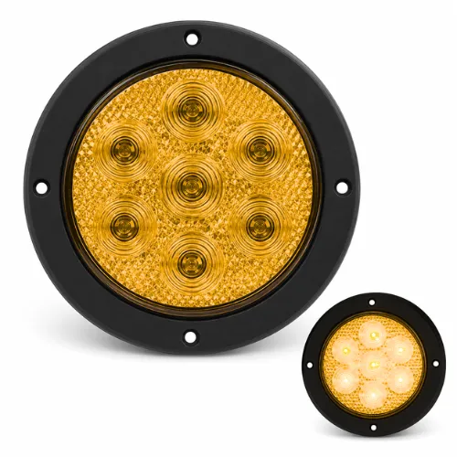 PLAFON UNIVERSAL REDONDO 12 LEDS BASE NEGRA 12V/24V AMBAR