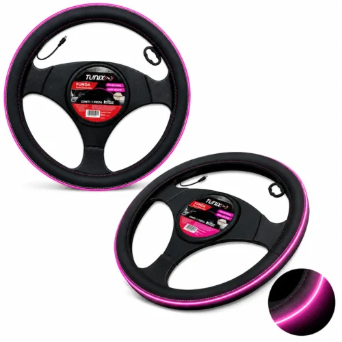 ROSA FUNDA PARA VOLANTE 38CM NEGRA CON LUZ ROSA