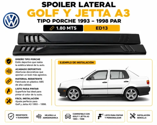 Spoiler lateral Golf y Jetta A3 tipo porche 1993 — 1998 par 1.80 MTS