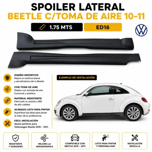 ED16 SPOILER LATERAL BEETLE C/TOMA DE AIRE 10-11 1.75 MTS