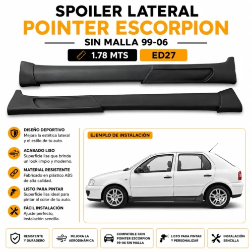 SPOILER LATERAL POINTER ESCORPION SIN MALLA 99-06 PAR 1.78 MTS