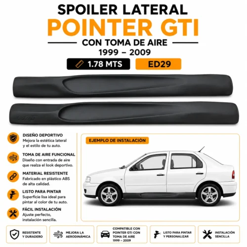 Spoiler lateral Pointer GTI con toma de aire 1999 — 2009 par 1.78 MTS