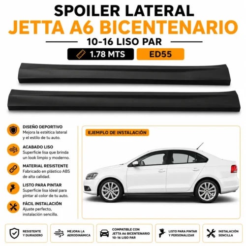 SPOILER LATERAL JETTA A6 BICENTENARIO 10-16 LISO PAR