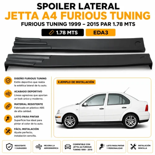 EDA3 spoiler lateral JeTta A4 Furious tuning 1999 — 2015 par 1.78 MTS