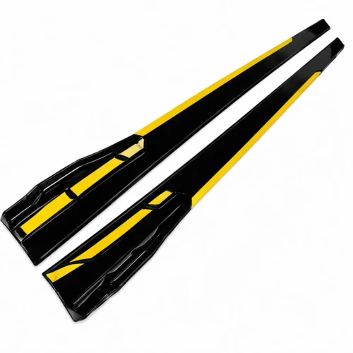 EST-U192Y ESTRIBO LATERAL UNIVERSAL RECORTABLE 192 CM 4 PIEZAS NEGRO CON BORDE AMARILLO