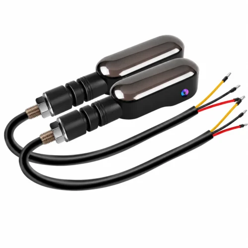 LAMPARA DIRECCIONAL OVALADA PARA MOTO TIPO GEL CON PROYECTOR Y 27 FUNCIONES AMBAR