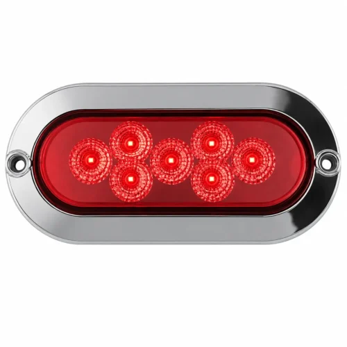 LA-PO7R PLAFON OVALADO CON 7 LEDS, BISEL CROMADO, CON FUNCIÓN DE ESTROBO ROJO