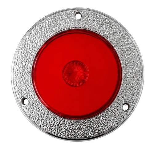 PLAFON REDONDO CON 1 LED, OJO DE ÁNGEL TIPO GEL, BISEL CROMADO CON TEXTURA Y FUNCIONES rojo