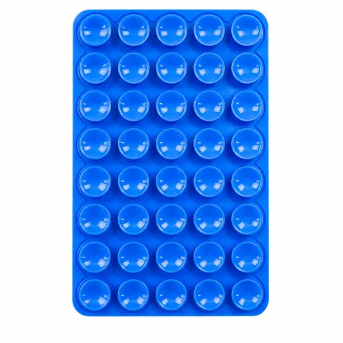 PORTA CELULAR DE SILICON CUADRADO CON CHUPONES AZUL