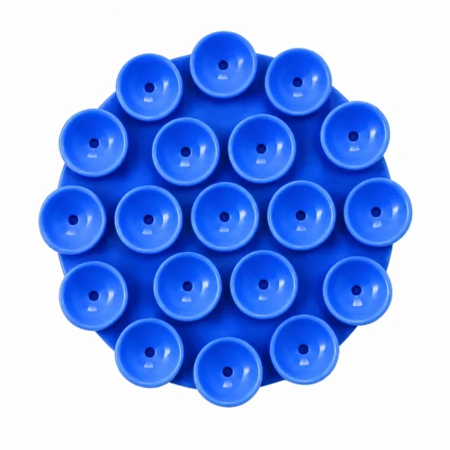 PORTA CELULAR DE SILICON REDONDO CON CHUPONES AZUL