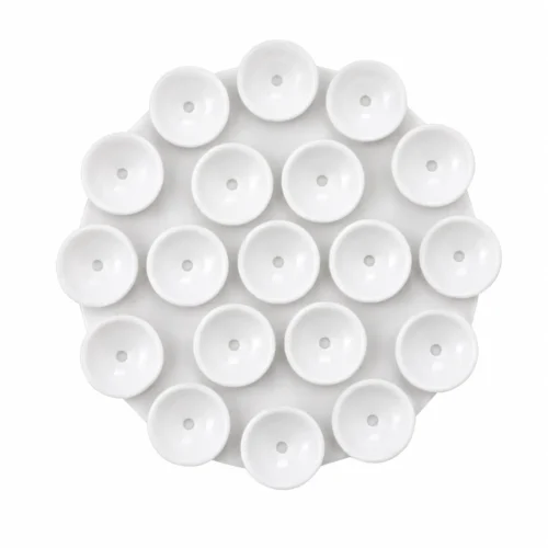 PORTA CELULAR DE SILICON REDONDO CON CHUPONES BLANCO
