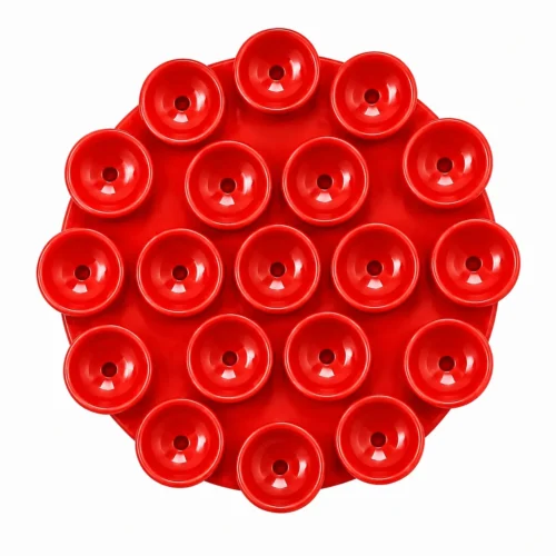 PORTA CELULAR DE SILICON REDONDO CON CHUPONES ROJO