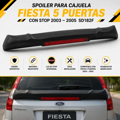 Spoiler para cajuela Fiesta 5 puertas con stop 2003 — 2005