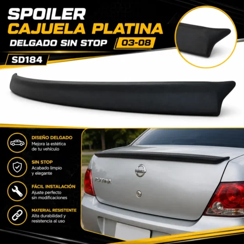 Spoiler cajuela Platina delgado sin stop 03-08