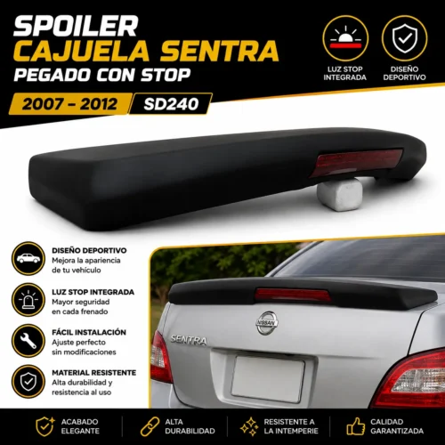 Spoiler cajuela Sentra pegado con stop 2007 — 2012