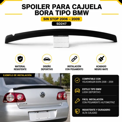 Spoiler para cajuela Bora tipo BMW sin stop 2006 — 2009